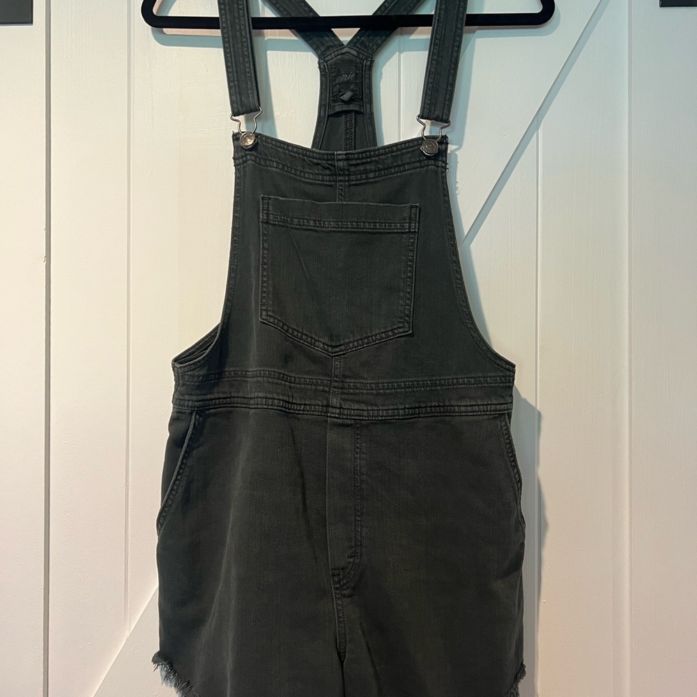 Aerie Charcoal Denim Shortalls